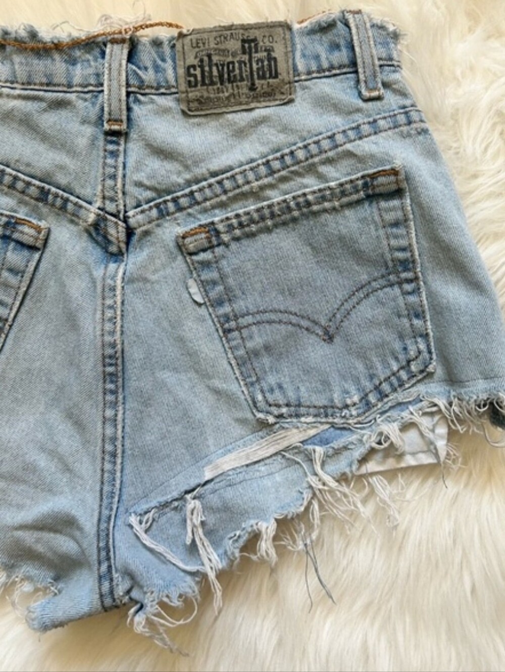 Levi's Silver Tab Distressed Denim Cutoff Shorts